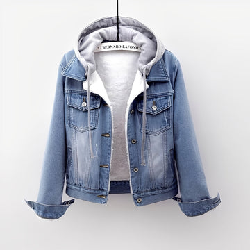 Malani - Veste en jean élégante avec capuche amovible pour femmes