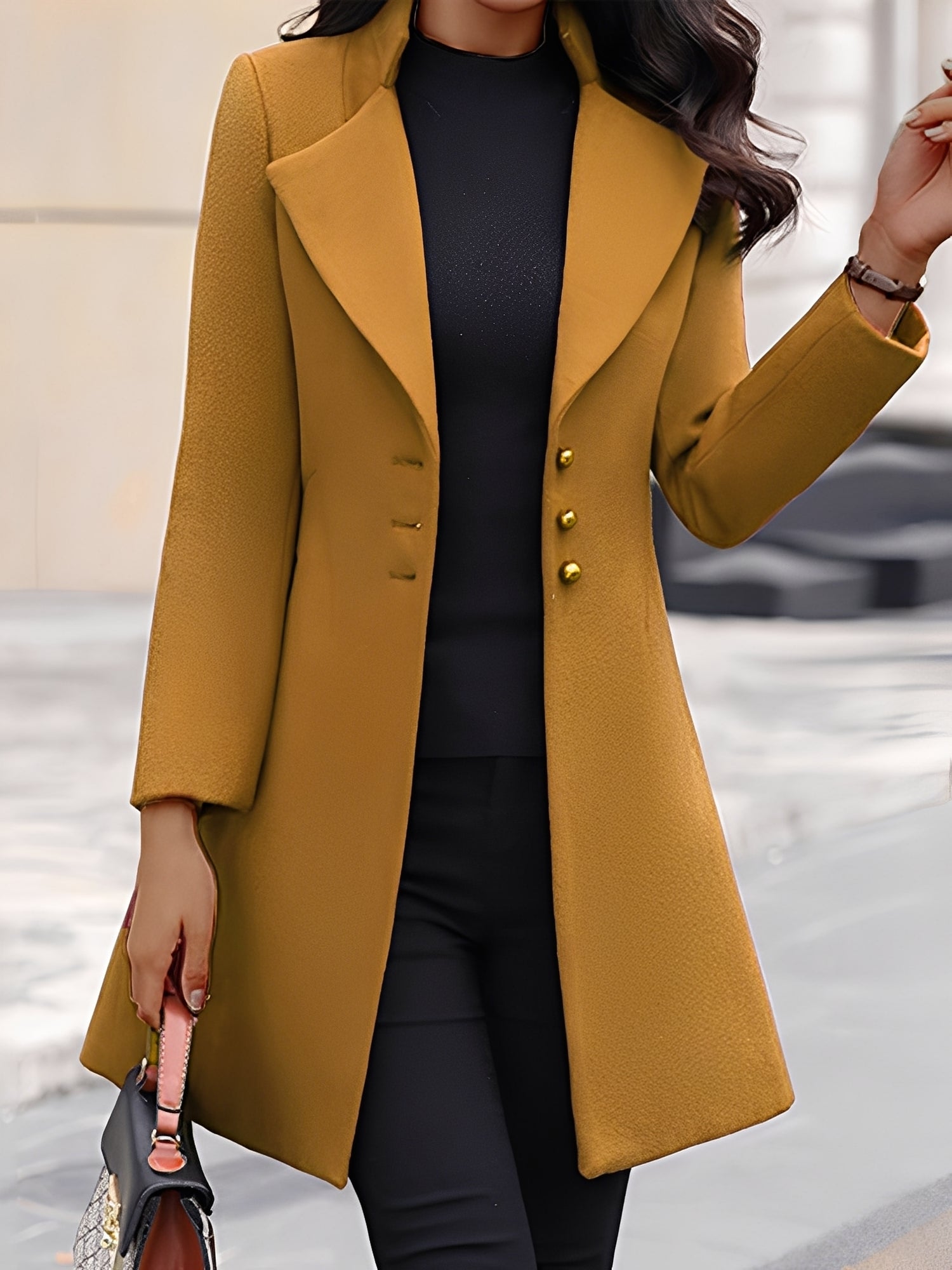 Aryana - Manteau long en laine formel et élégant pour femmes
