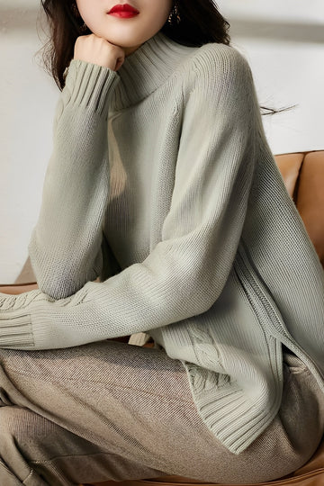 Karolyn - Simple pull en maille ajusté pour femmes