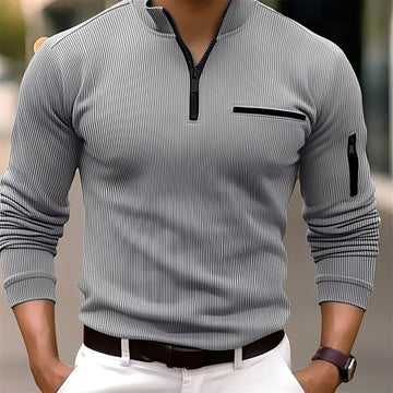 Donovan - Pull rayé stylé avec poches pour hommes