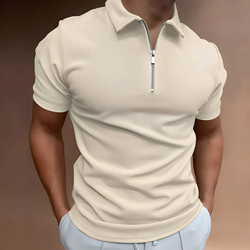 Hubert - Polohemd stylé avec zip pour hommes