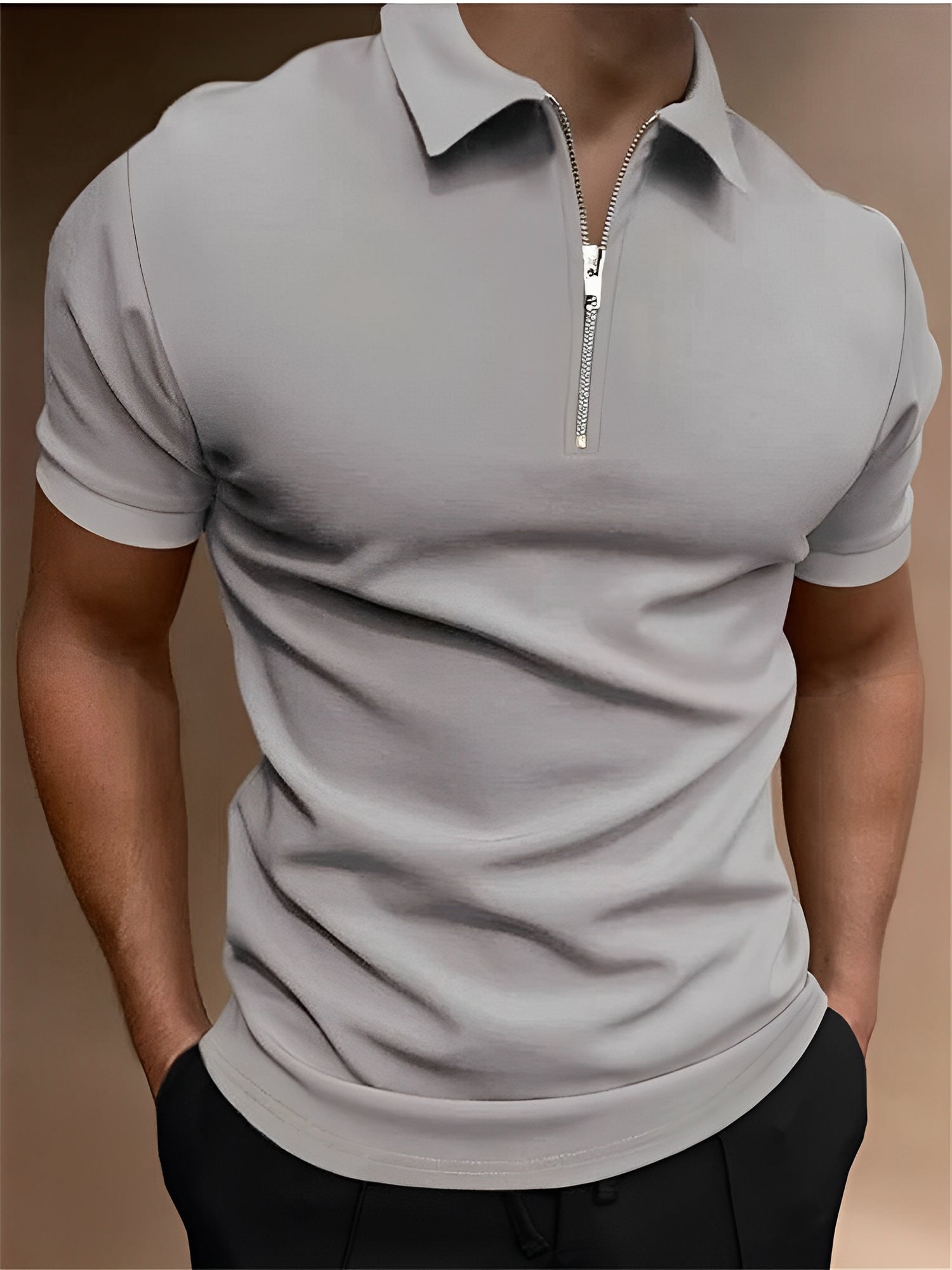 Carl - Polo décontracté avec fermeture éclair pour hommes