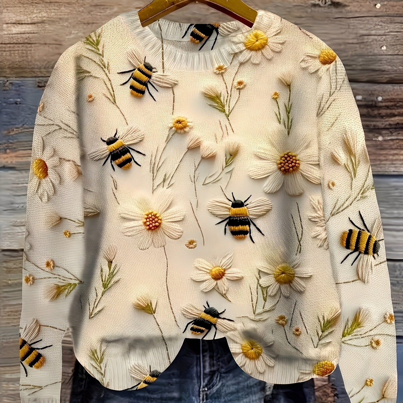 Eunice - Pull en laine classique avec impression pour femmes