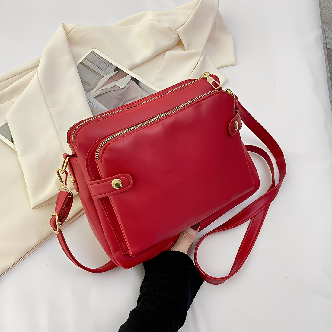 Michaela - Classique Sac à Bandoulière en Cuir pour Femmes