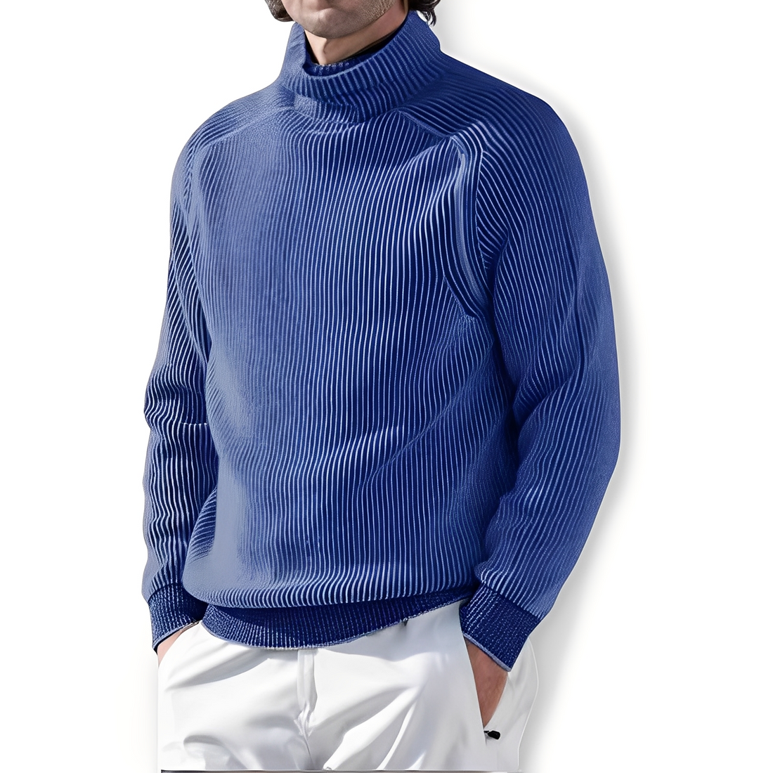 Jarrett - Pull en cachemire décontracté à col montant pour hommes