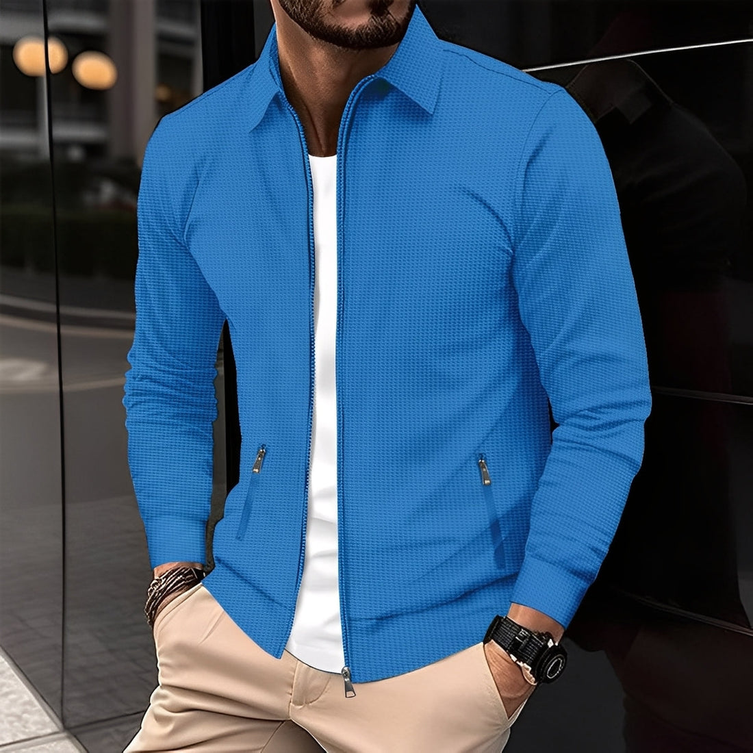 Anthony - Veste moderne avec poches à fermeture éclair pour hommes