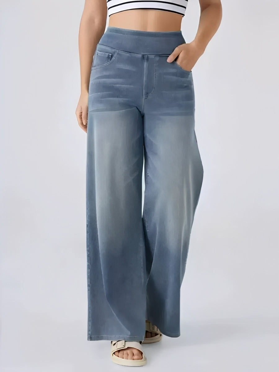 Miley - Jeans droite extensible à taille haute pour femmes