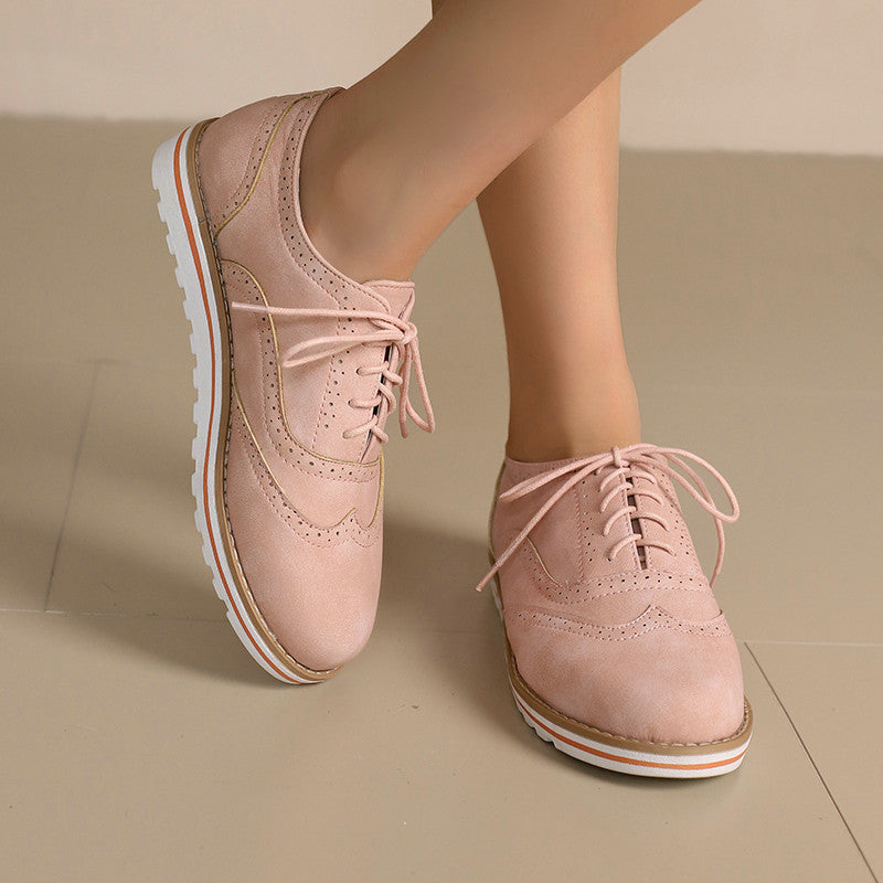 Gemma - Chaussures Derby décontractées en daim pour femmes