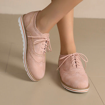 Gemma - Chaussures Derby décontractées en daim pour femmes