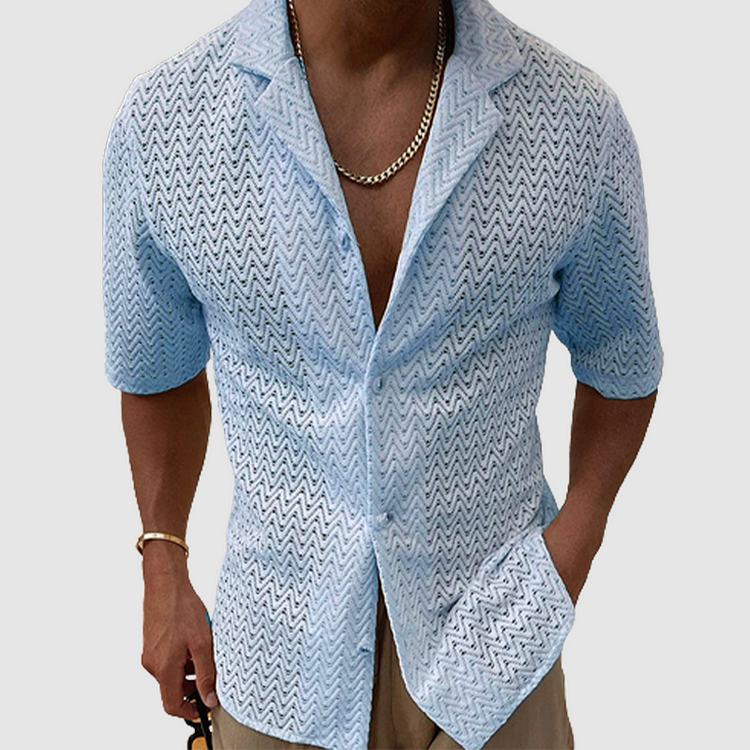 Bartolomeo - Chemise tricotée unie avec coupe de cheveux