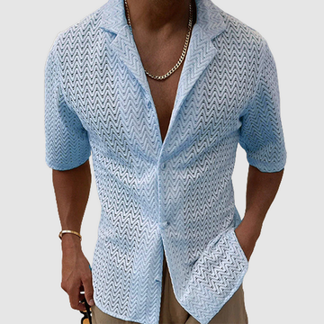 Bartolomeo - Chemise tricotée unie avec coupe de cheveux