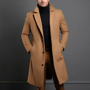 Kristopher - Classique long manteau en laine pour hommes