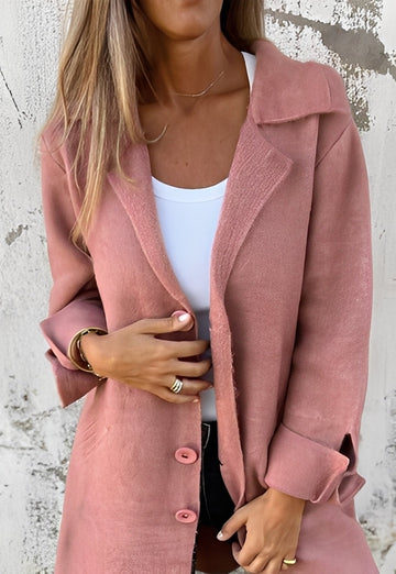 Izabelle - Décontracté long manteau en maille pour femmes