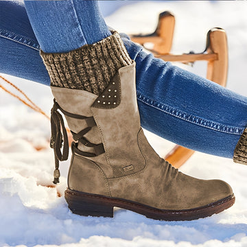 Sharalyn - Bottes d'hiver confortables pour femmes mi-mollet