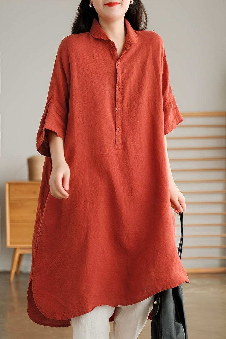 Krystina - Robe-chemise en lin pour femmes
