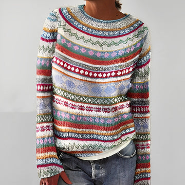 Heather - Pull en tricot classique avec motif pour femmes