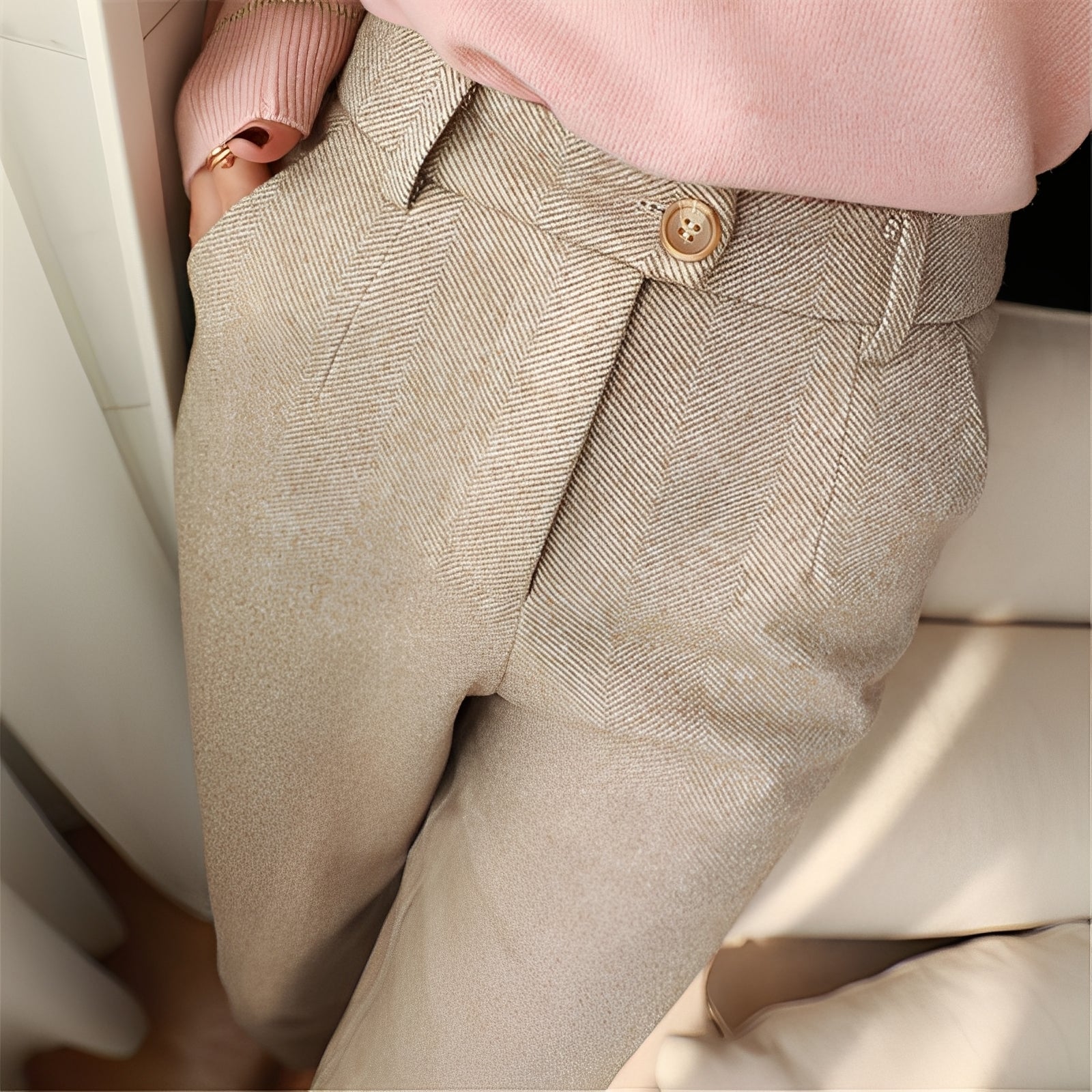 Daren - Pantalon en laine étroit formel pour hommes