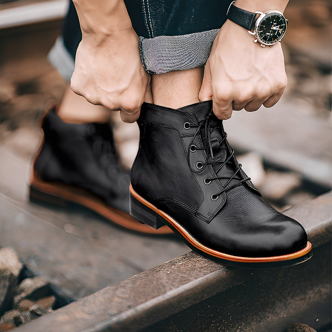 Chester - Bottes en cuir Retro-Martin pour hommes