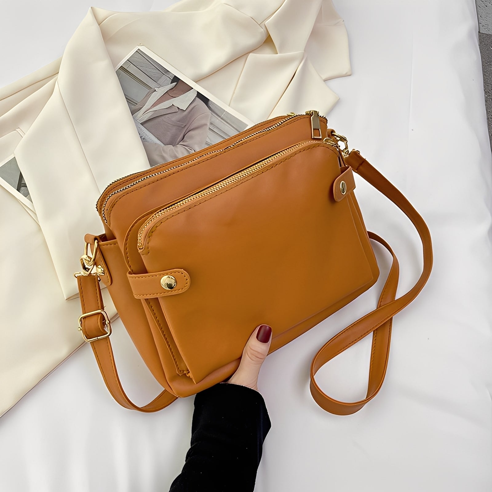 Michaela - Classique Sac à Bandoulière en Cuir pour Femmes