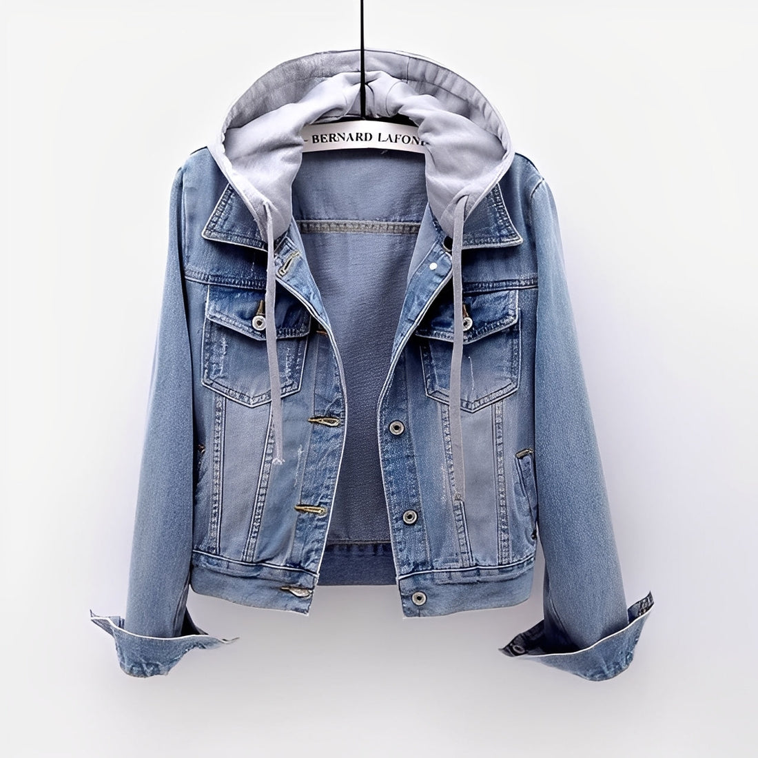 Malani - Veste en jean élégante avec capuche amovible pour femmes