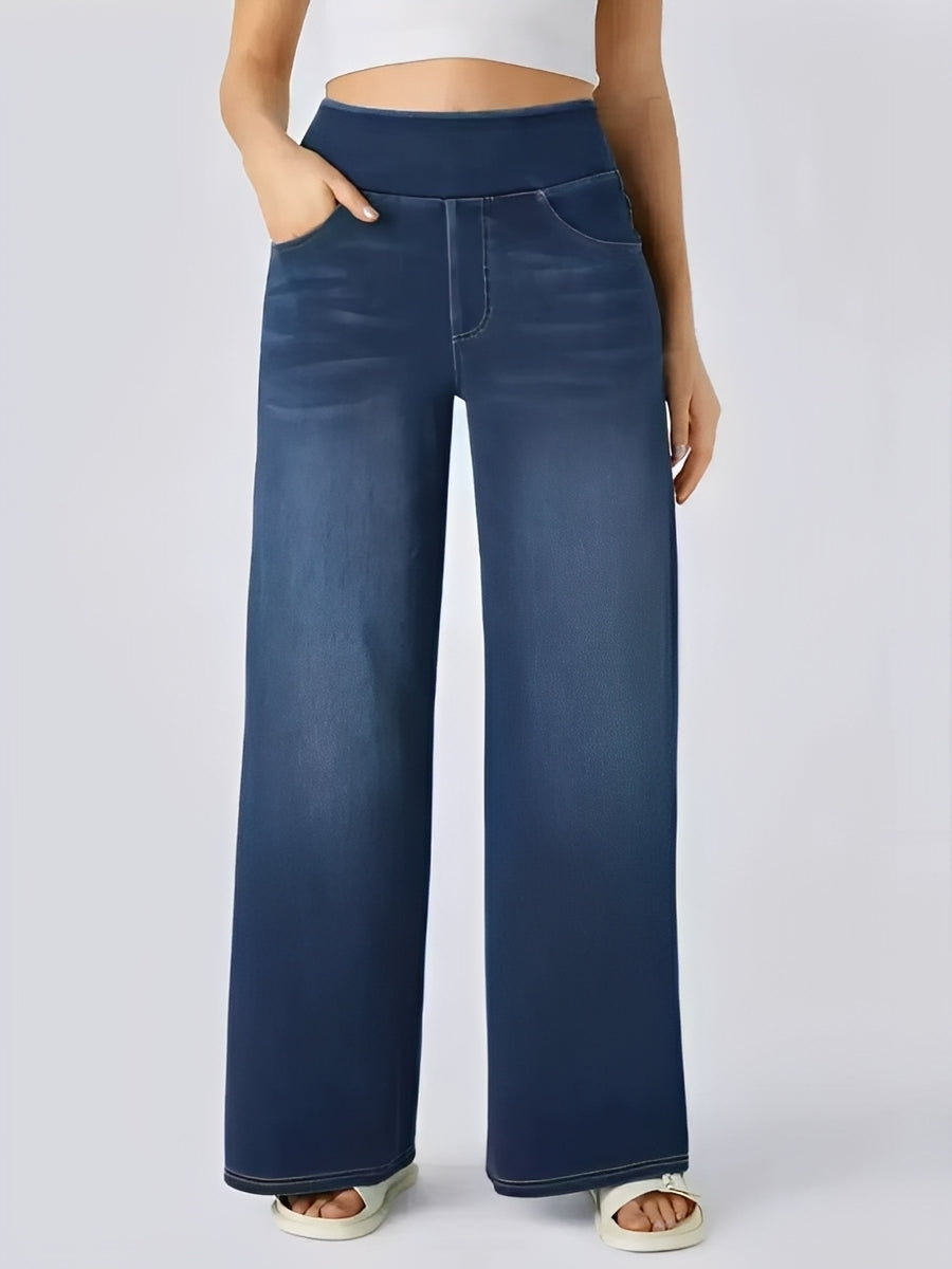 Miley - Jeans droite extensible à taille haute pour femmes