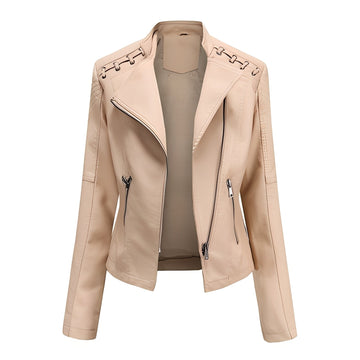 Narelle - Veste en cuir courte et mince pour femmes