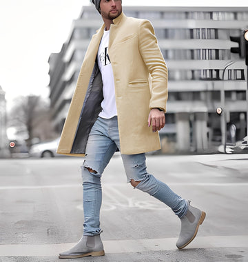 Cordell - Manteau long en laine décontracté pour hommes