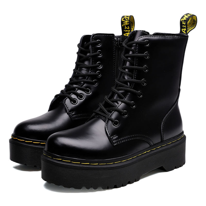 Miriam - Bottes en cuir stylisées avec semelle épaisse pour femmes