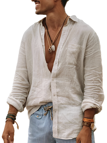 Donovan - Chemise en lin ample et confortable pour hommes