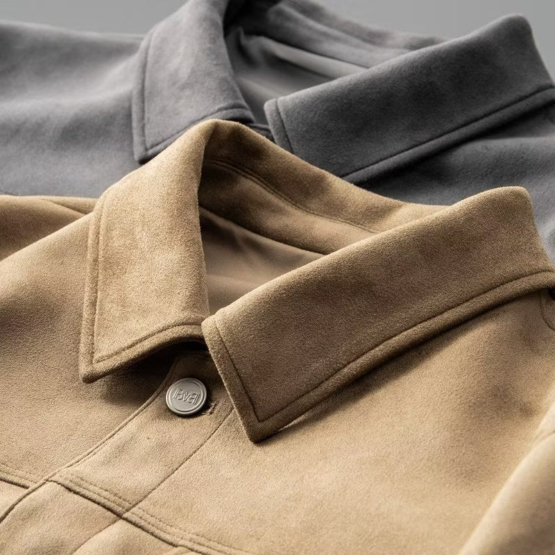 Wilbur - Veste en cuir suédé classique pour hommes