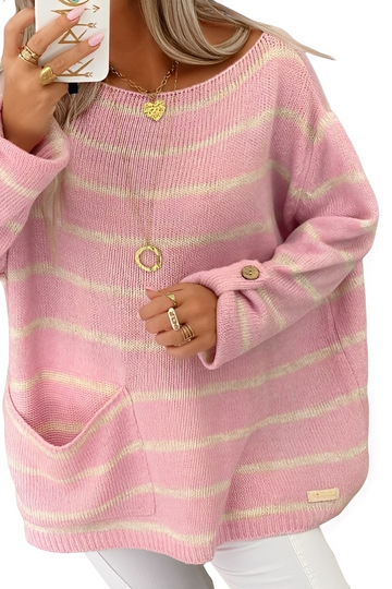Elianna - Pull rayé décontracté à coupe ample pour femmes