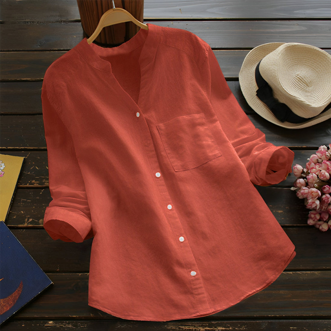 Madelina - Chemise rétro décontractée pour femmes