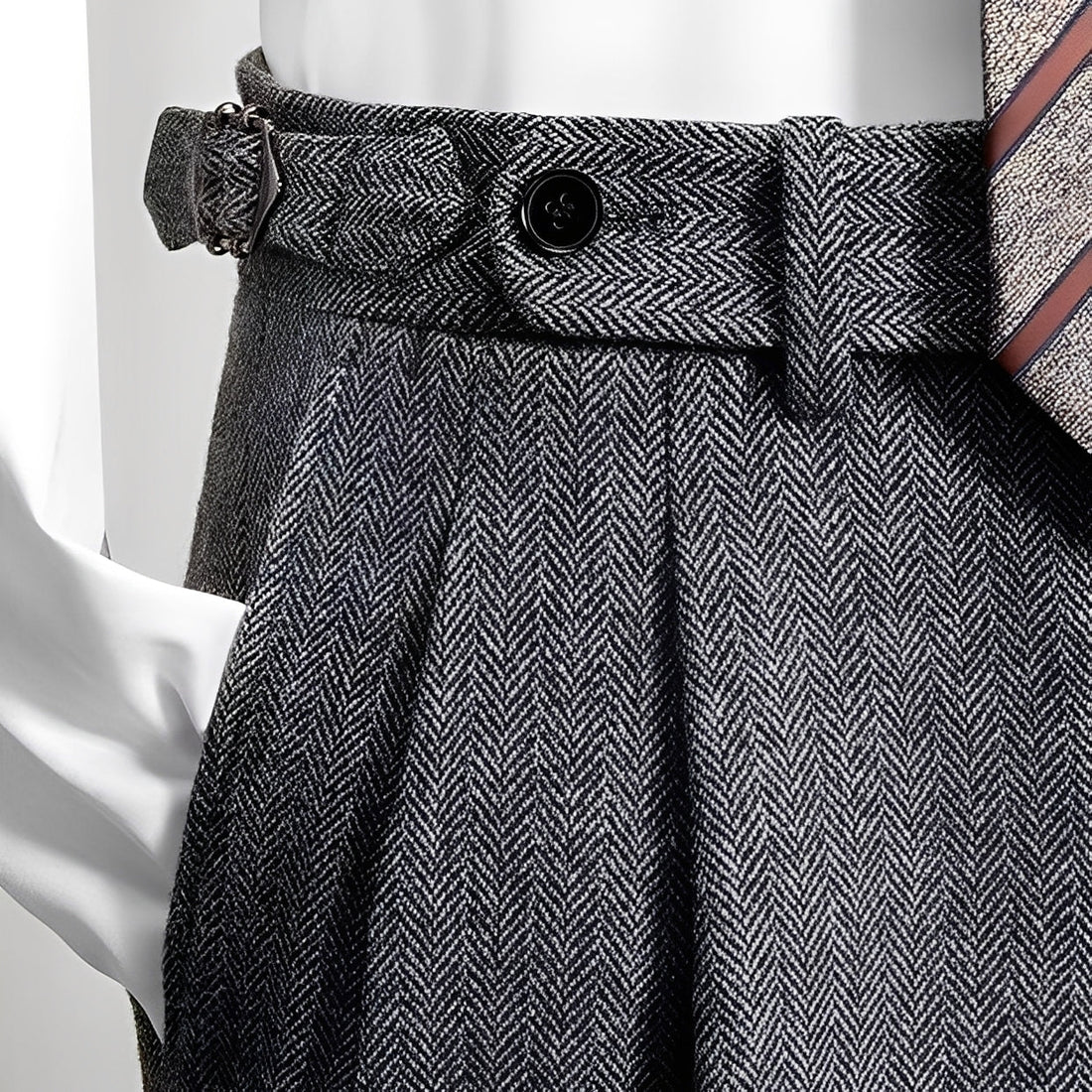 Osbert - Pantalon en laine tweed décontracté pour hommes