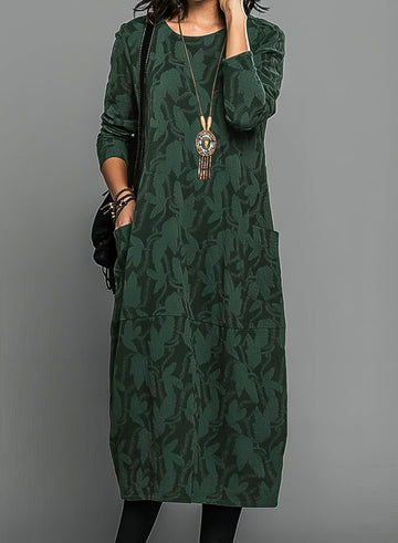 Alisha – Robe Imprimée à Manches Longues