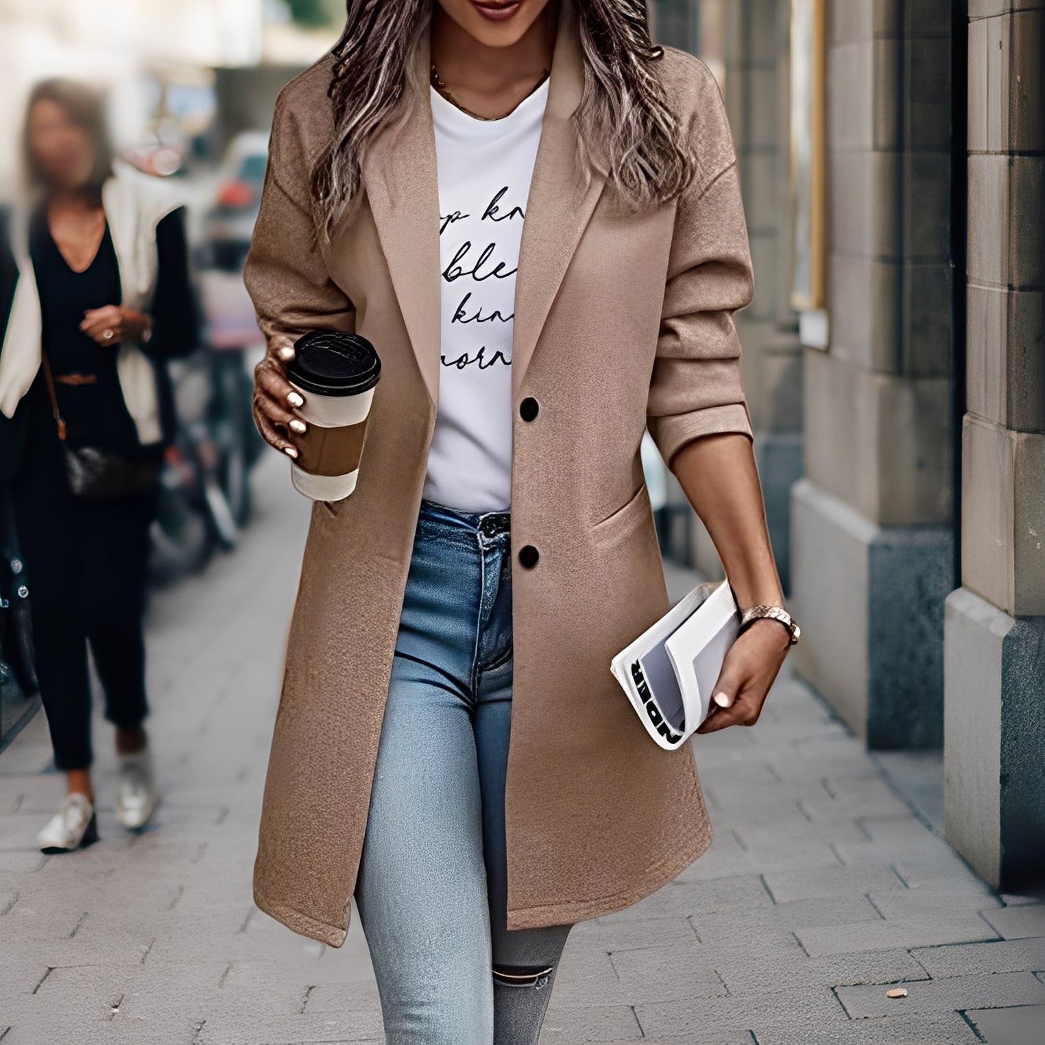 Samantha - Manteau en laine épais et moderne pour femmes
