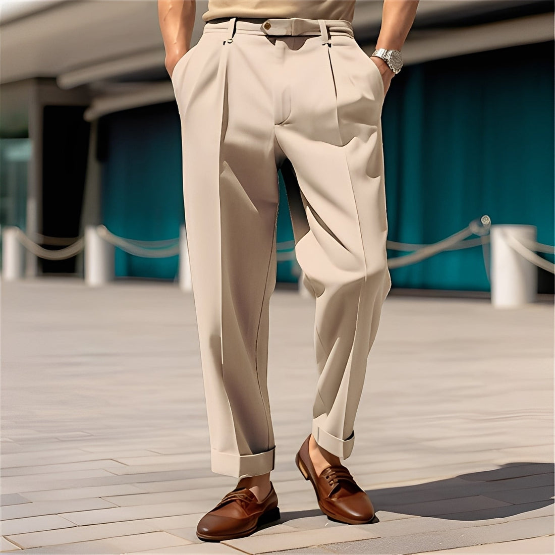 Beckham - Classique droit pantalon de costume pour hommes