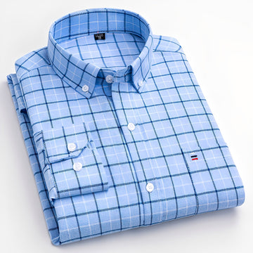 Nikolas - Chemise en coton à carreaux décontractée pour hommes