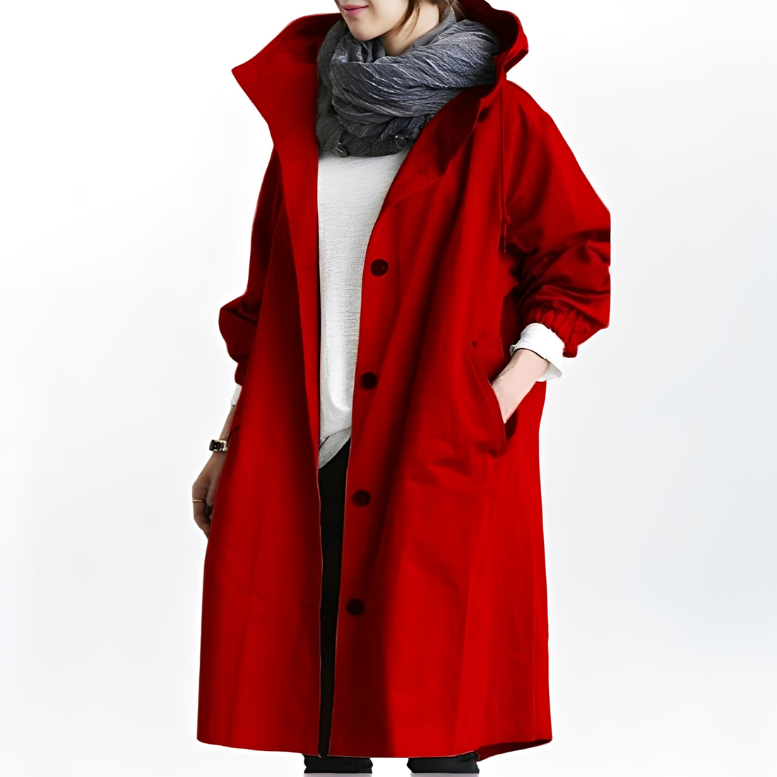 Giselle - Imperméable Veste de Pluie avec Capuche pour Femmes