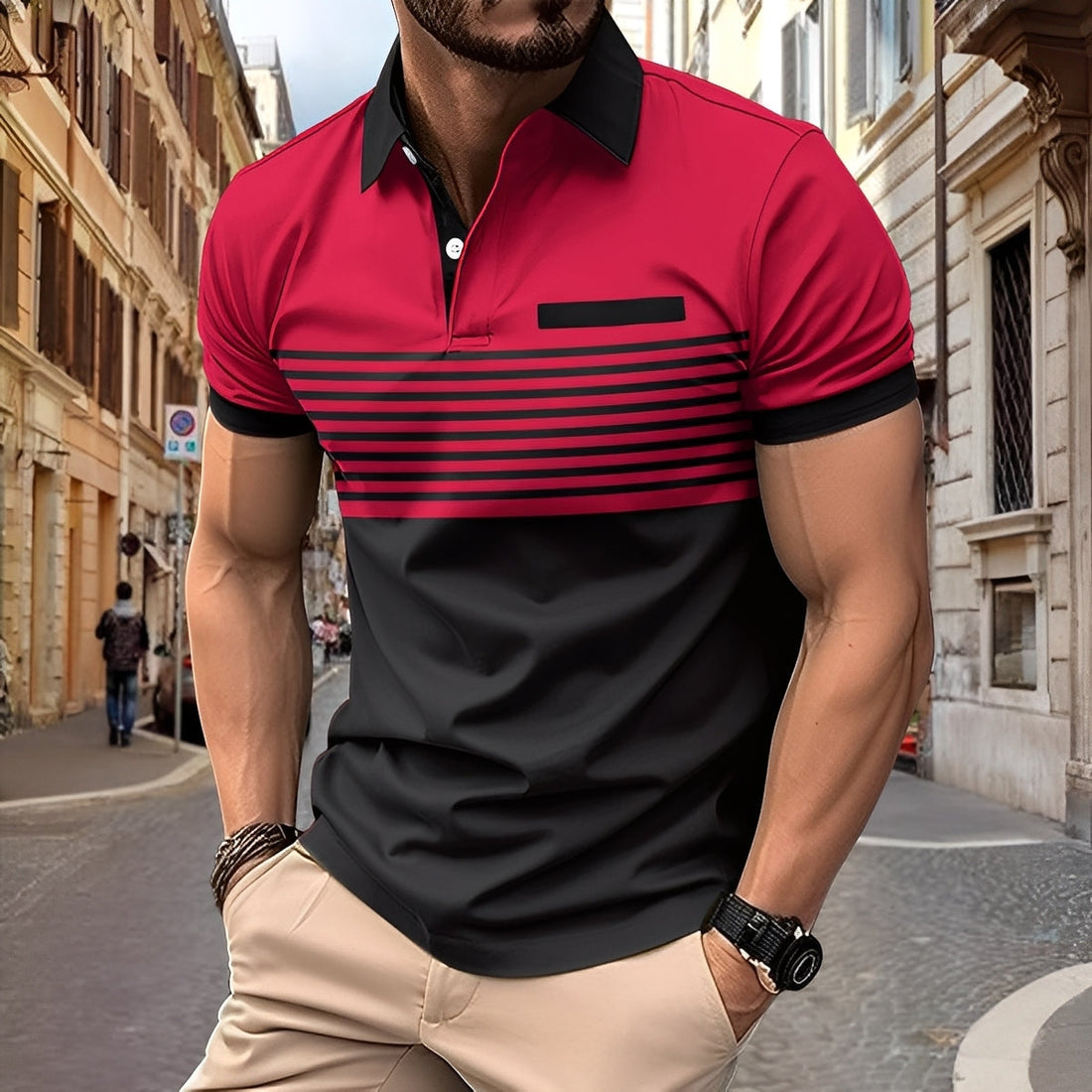 Rayden - Polo rayé stylé pour hommes