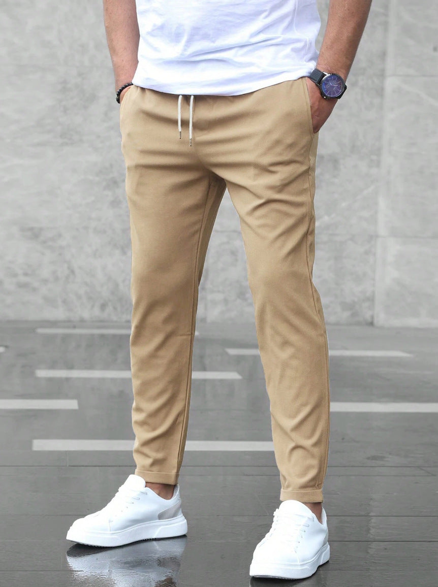 Allan - Pantalon décontracté étroit avec cordon pour hommes