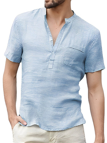 Tyrone - Chemise en lin confortable avec boutons pour hommes