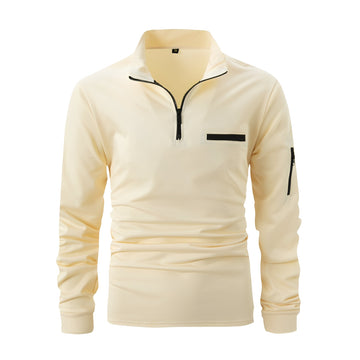 Lucian - Chemise décontractée avec fermeture éclair et poche pour hommes