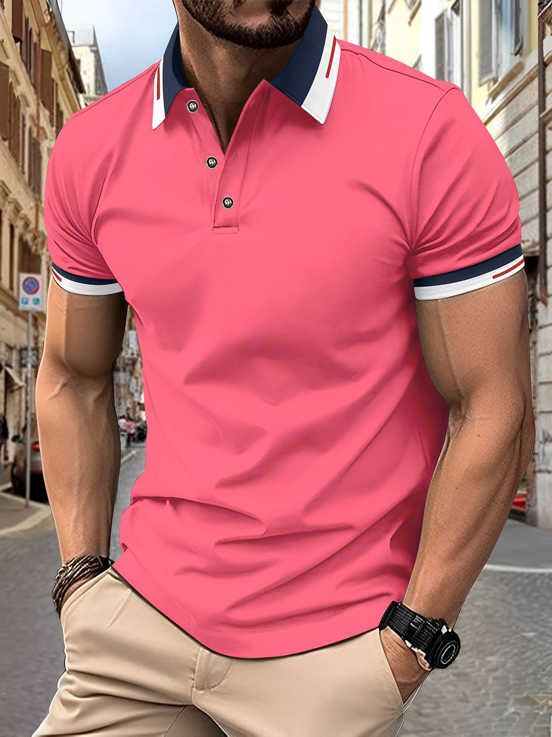 Matthew - Polo simple avec boutons pour hommes