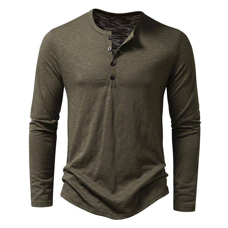Randall - Chemise à manches longues décontractée avec boutons pour hommes