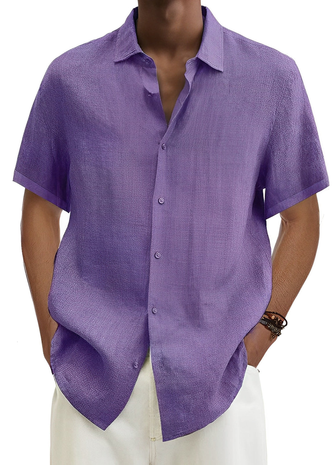 Dixon - Chemise à manches courtes avec boutons pour hommes