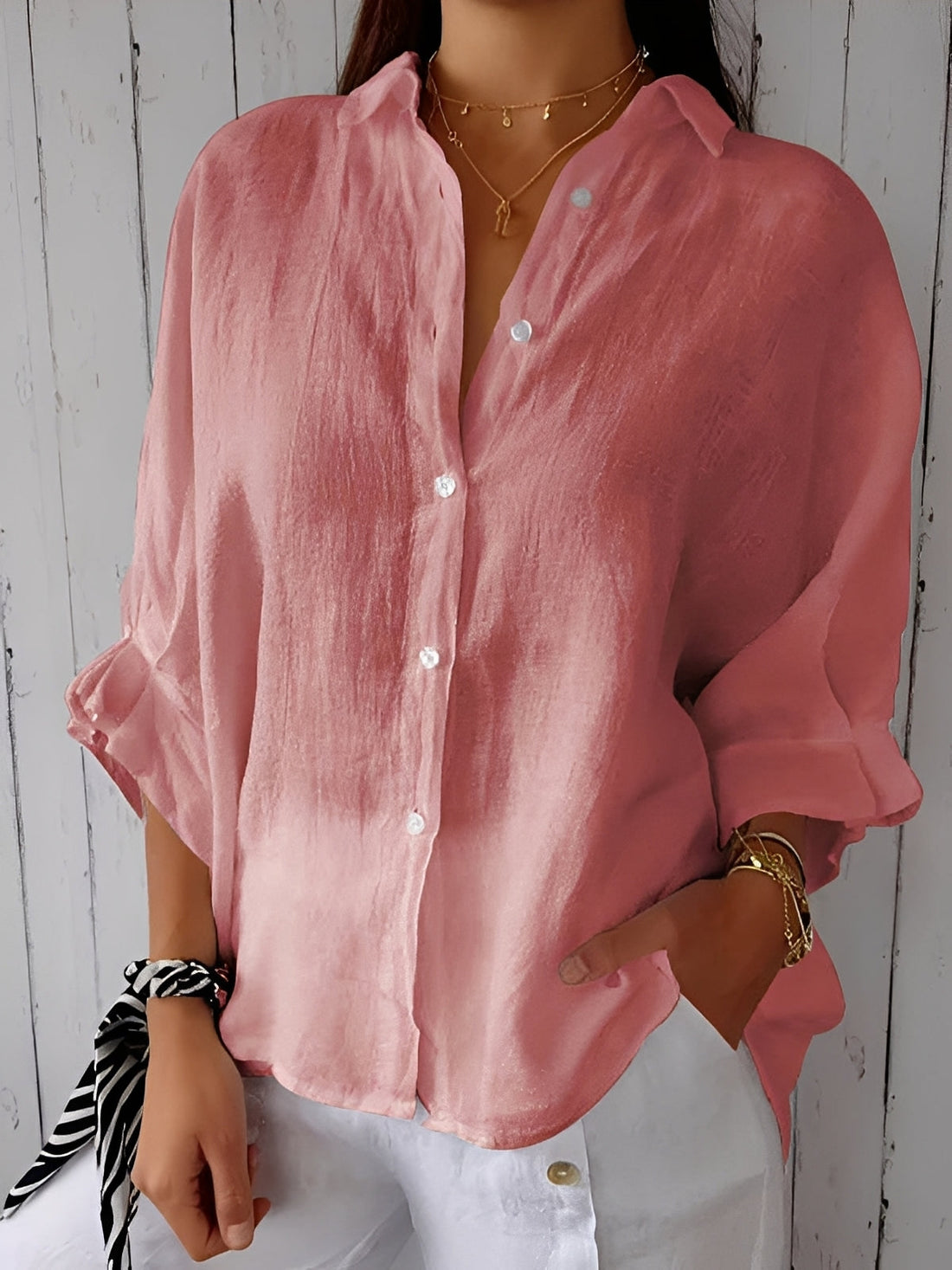 Griselda - Chemise ample en coton-lin pour femmes