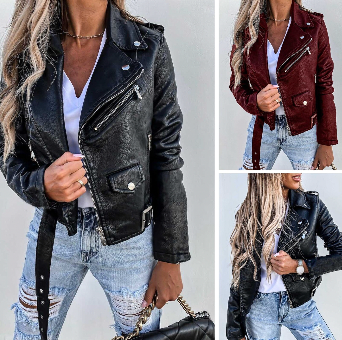 Ella - Veste en cuir élégante et intemporelle pour femme.