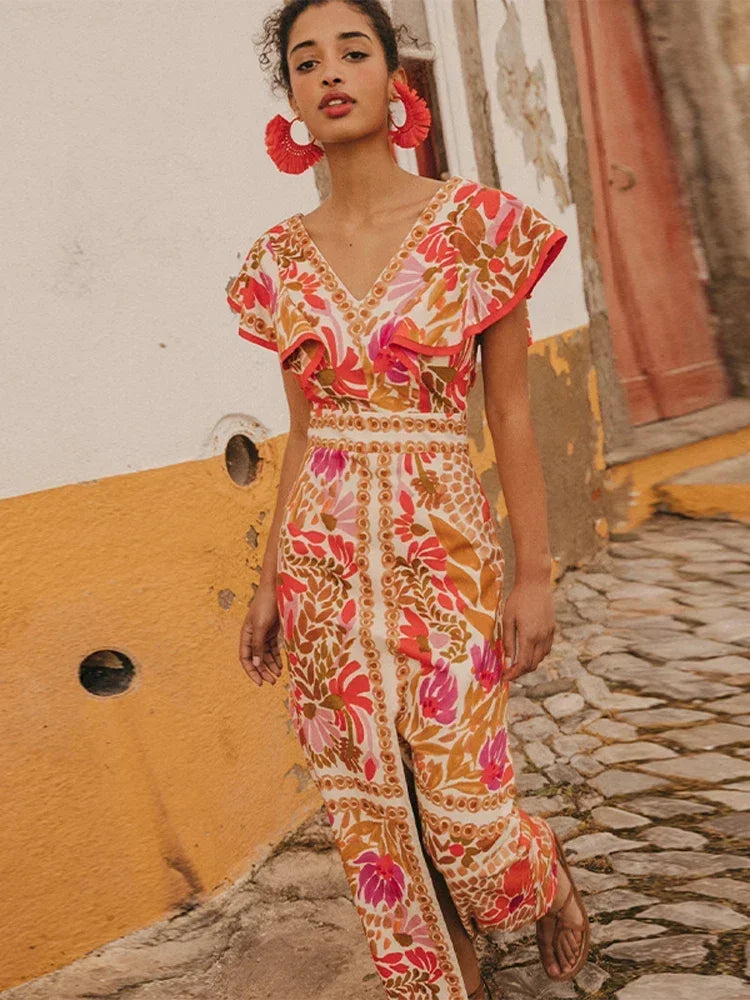 Dianarah- Élégante Robe Vintage à Manches Longues