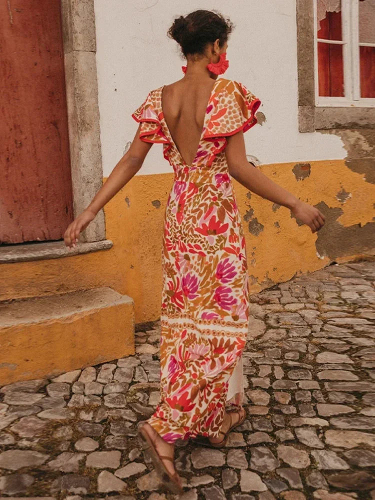 Dianarah- Élégante Robe Vintage à Manches Longues