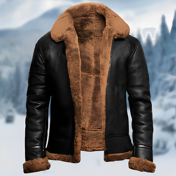 Jefferson - Veste en cuir robuste avec col à revers pour hommes